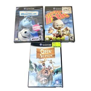 Gamecube Game Lot of 3 Video Games Monsters Inc, Chicken Little, Open Season